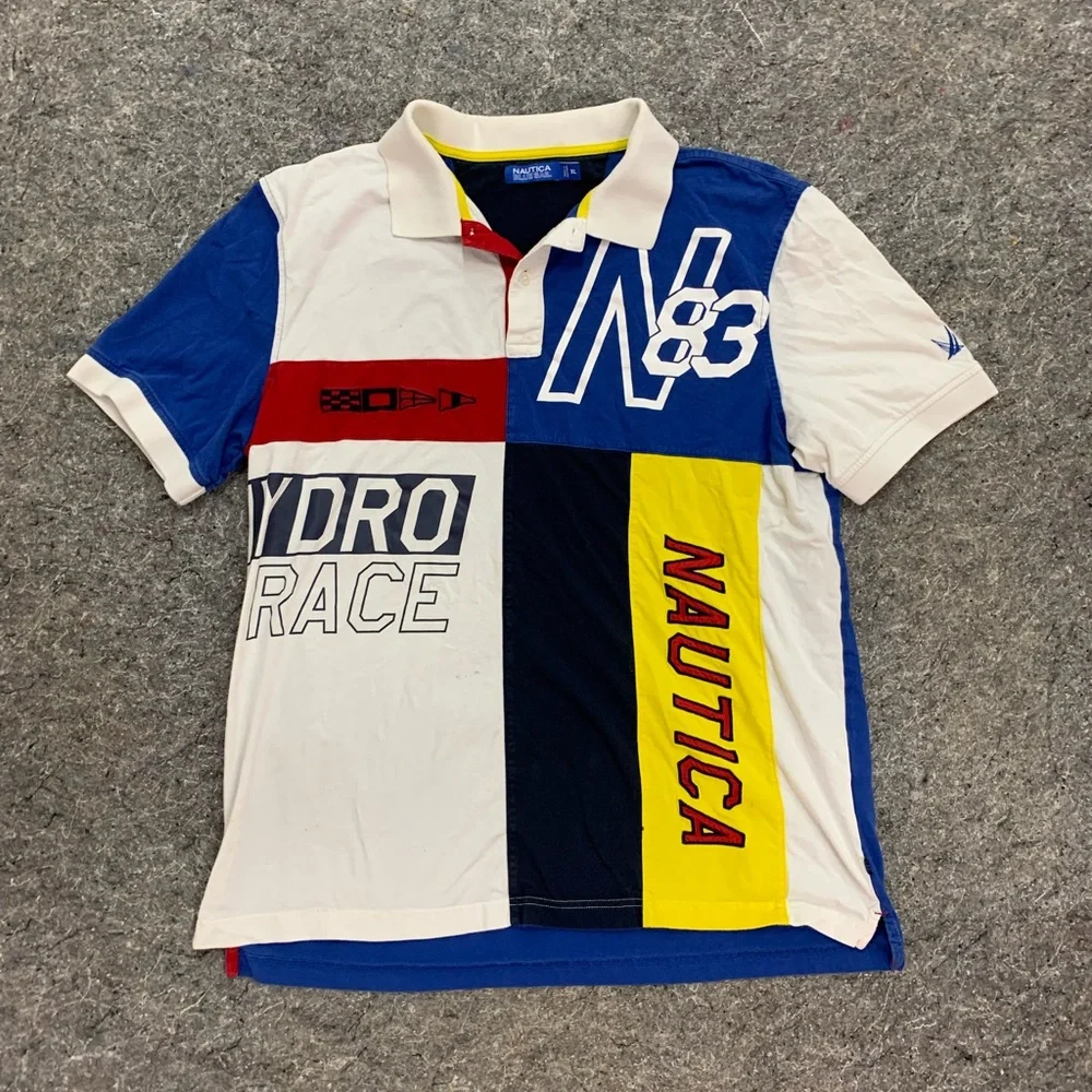 Nautica multicolor Blue Sail polo shirt XL - Picture 1 of 8